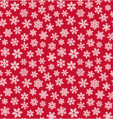 Seamless Christmas Winter Pattern with Snowflakes Isolated on Re
