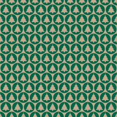 Seamless Pattern Brown Paper Christmas Trees Green © Jan Engel