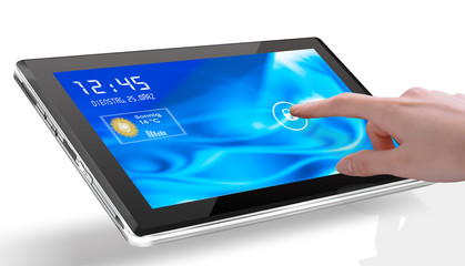 Hand bedient Tablet PC, freigestellt