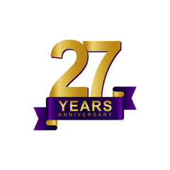 Anniversary Logo Dark Purple Gold 27