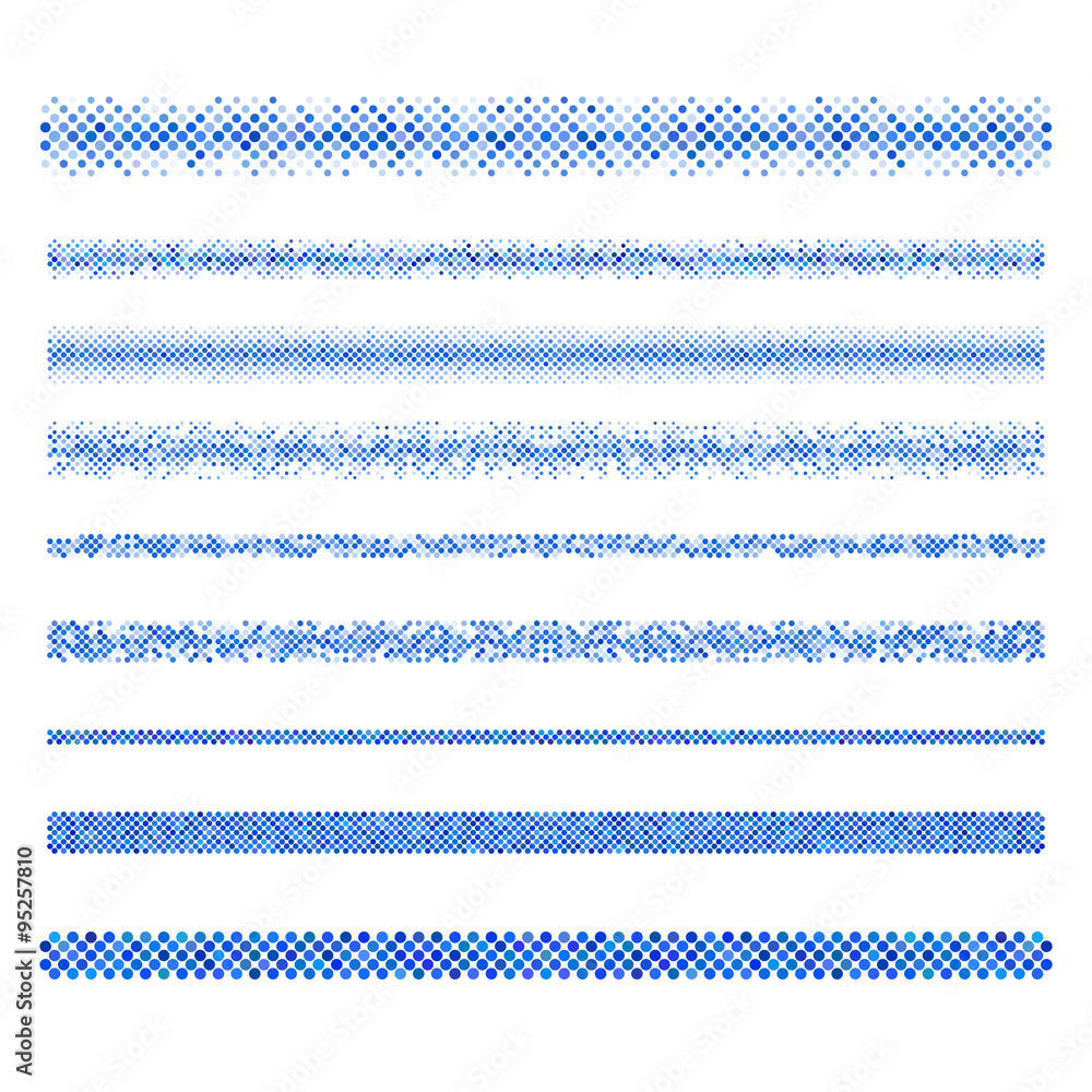 Poster web design elements - blue page divider line set