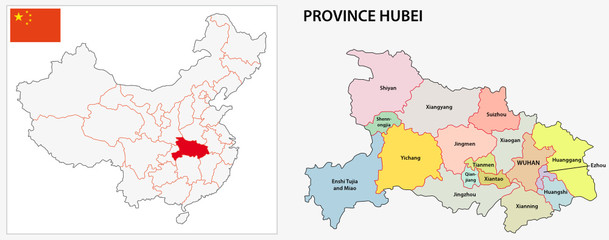 hubei province administrative map