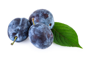 Plum Fruits over White