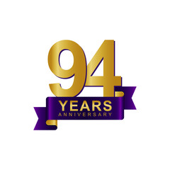 Anniversary Logo Dark Purple Gold 94