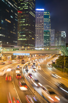 Hong Kong traffic at night