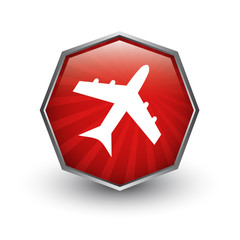 Obraz premium Flugzeug Button