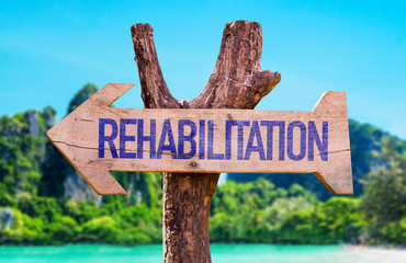 Rehabilitation arrow with beach background