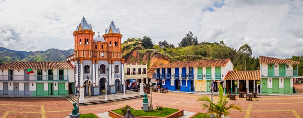 Beautiful Old town replica, Guatape, Colombia - obrazy, fototapety, plakaty