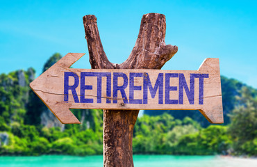 Retirement arrow with beach background