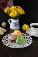 colourful french macaroons