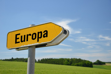 street sign to Europe