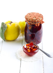Quince and walnut homemade jam,