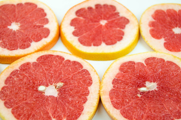 Fototapeta na wymiar Grapefruit thinly sliced