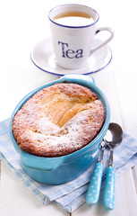 Fruit pudding in a tin