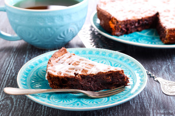 Chocolate fudge cake slice