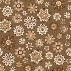 Henna Mehndi Tattoo Doodles Retro Seamless Pattern