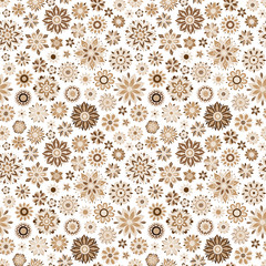 Vector seamless floral pattern with flowers and leaves