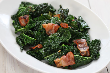 sauteed black kale and bacon