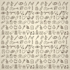 Set of medical icons.