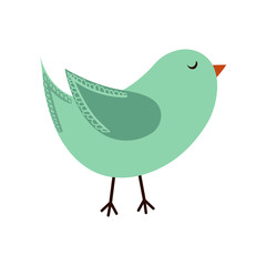 Pretty and Cute Colorful Bird in flat design