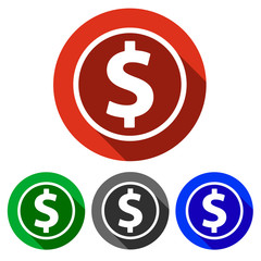 Four vector icons dollar