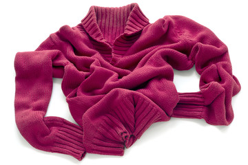 Red sweater with a large warm throat