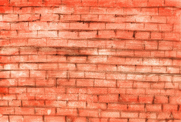 Watercolor red old brick wall