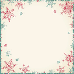 Vintage Christmas Frame - Illustration. Vector illustration of Old-Styled Winter Background. Christmas Card - Vintage Frame Square.