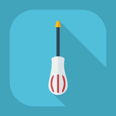 Flat modern design with shadow icons screwdriver