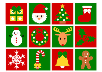 クリスマスのアイコンイラスト