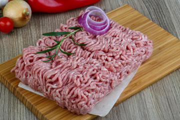 Raw minced pork meat