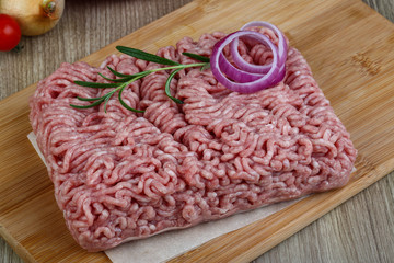 Raw minced pork meat