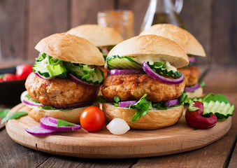 Juicy spicy chicken burgers to Asian-style - sandwich