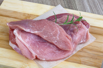 Raw pork Schnitzel