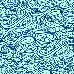 Stylized waves seamless pattern