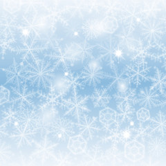 Abstract blue christmas background with snowflakes.