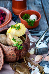 Ukrainian national dish is baked potatoes