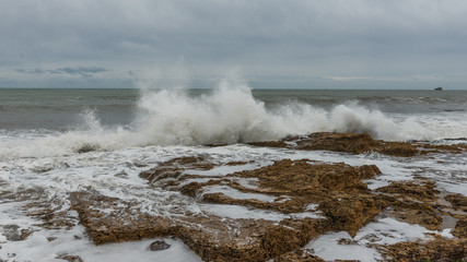 Storm on the Mediterranean Sea. Spain. 

