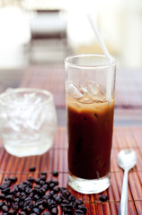 Traditional Vietnamese, Thai Ice coffee with beans.