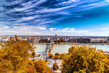 Chain Bridge on the Danube River in Budapest