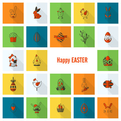 Fototapeta premium Celebration Easter Icons