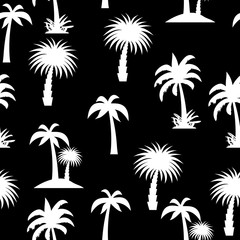 Fototapeta na wymiar Palm Tree Seamless Pattern Vector Illustration
