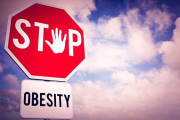 Composite image of stop obesity 