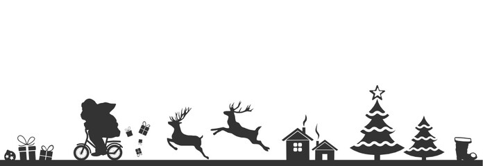 Weihnachtsmann auf Moped