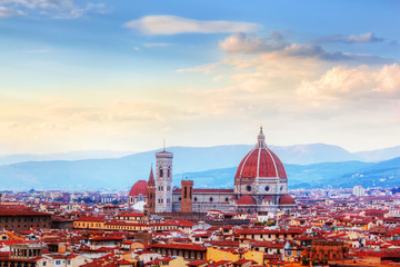 Fototapeta na wymiar Florence, Italy skyline. Cathedral of Saint Mary of the Flowers