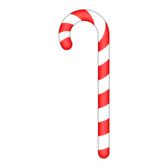Candy cane striped in Christmas colours. Vector illustration isolated on a white background.