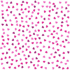 Seamless pattern with pink and purple hearts