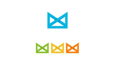 Fototapeta premium Colorful logo design set template, letter m.