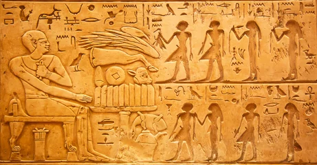 Foto op Plexiglas Hieroglyphs on the wall © swisshippo