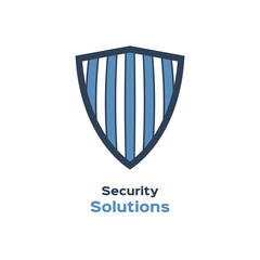 Security solutions logo, shield silhouette
